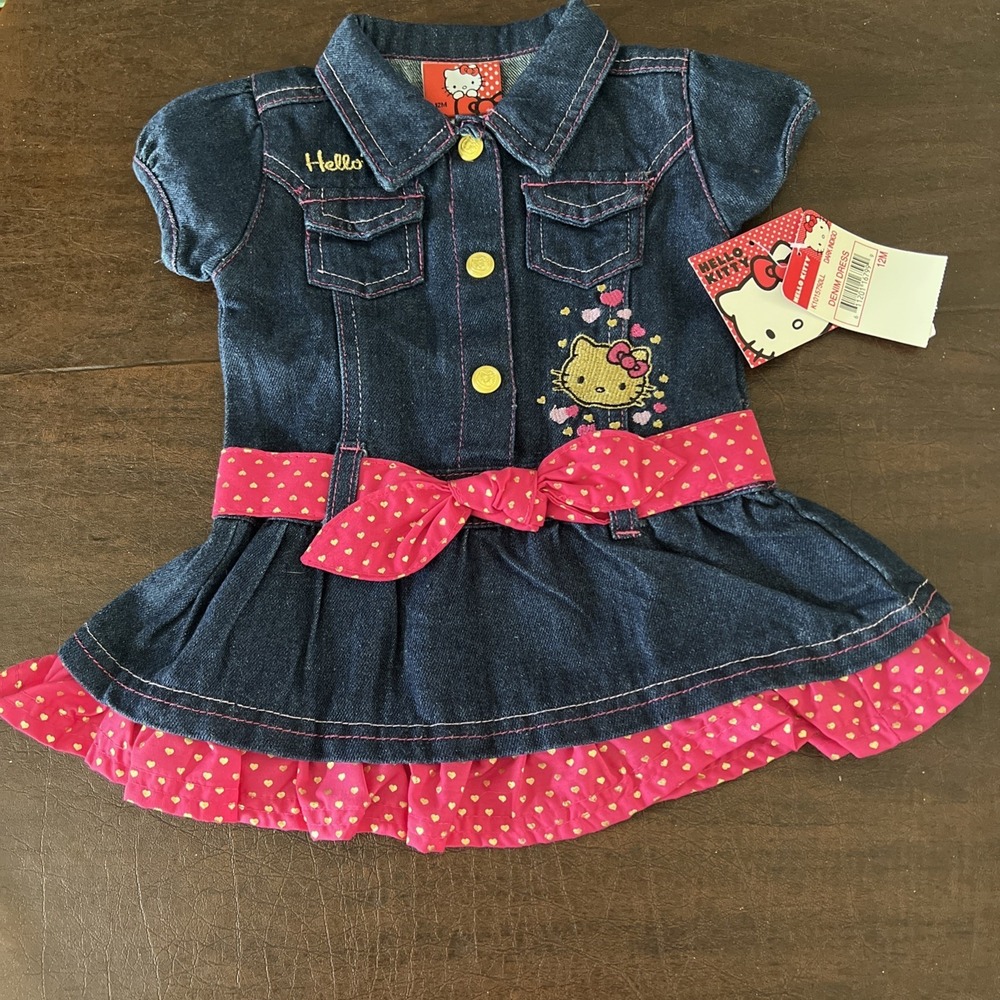 Hello Kitty By Sanrio Jean Denim Dress Size 12M Y2K